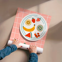 L'impression présentée en poster, sans encadrement, sur un mur neutre.
