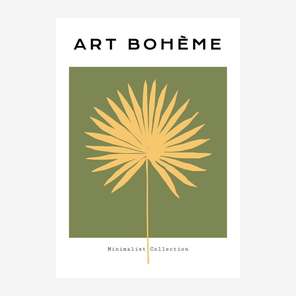 Fleur géométrique stylisée composée de traits fins jaune d'or irradiant depuis un cœur central, sur un fond vert olive avec.