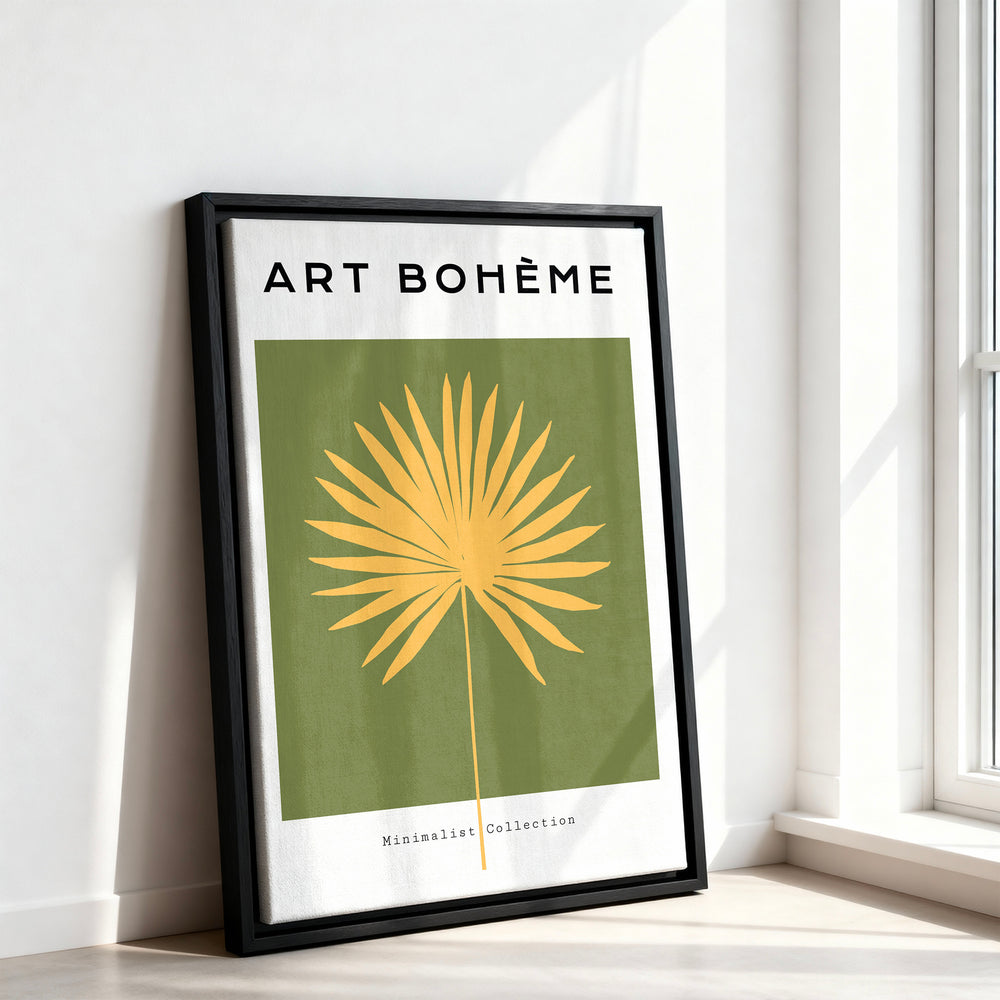 Le tableau accroché en situation dans un intérieur meublé.