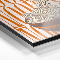 Gros plan du relief : la surépaisseur d'encre en lumière rasante sur aluminium Dibond.