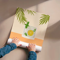 L'impression présentée en poster, sans encadrement, sur un mur neutre.