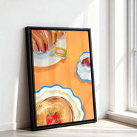 Le tableau accroché en situation dans un intérieur meublé.
