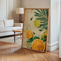 Le tableau accroché en situation dans un intérieur meublé.