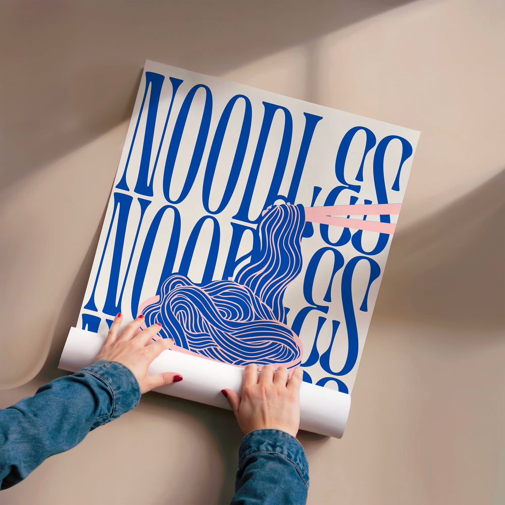 L'impression présentée en poster, sans encadrement, sur un mur neutre.