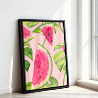Le tableau accroché en situation dans un intérieur meublé.