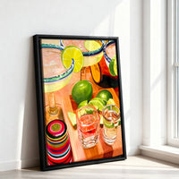 Le tableau accroché en situation dans un intérieur meublé.