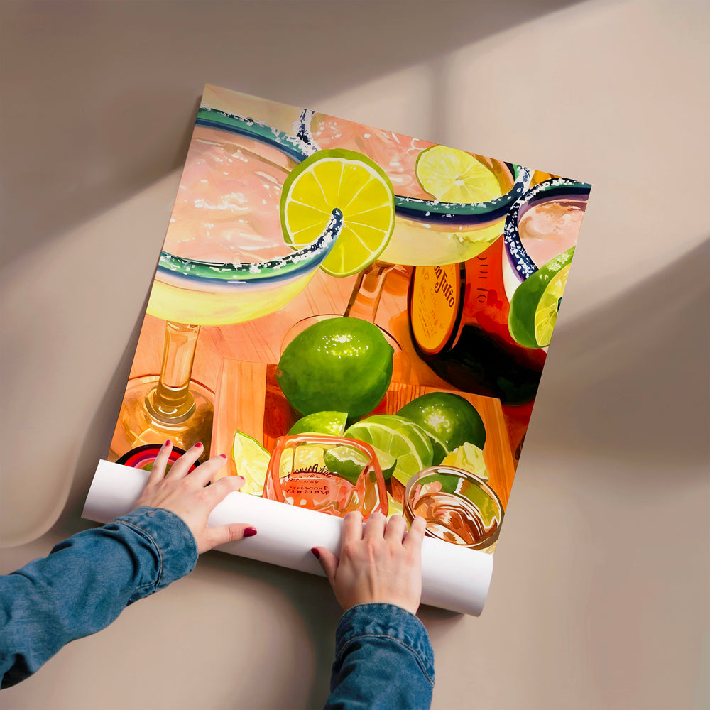 L'impression présentée en poster, sans encadrement, sur un mur neutre.
