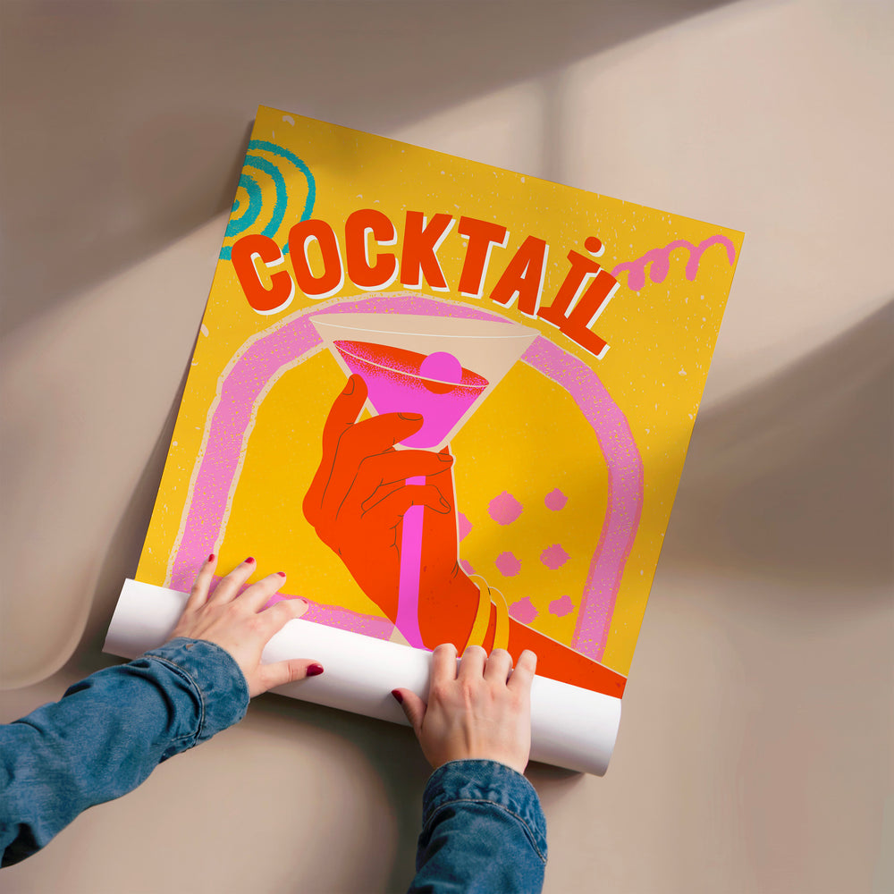 L'impression présentée en poster, sans encadrement, sur un mur neutre.