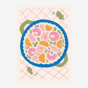 Affiche pizza pop art rose et orange, style géométrique