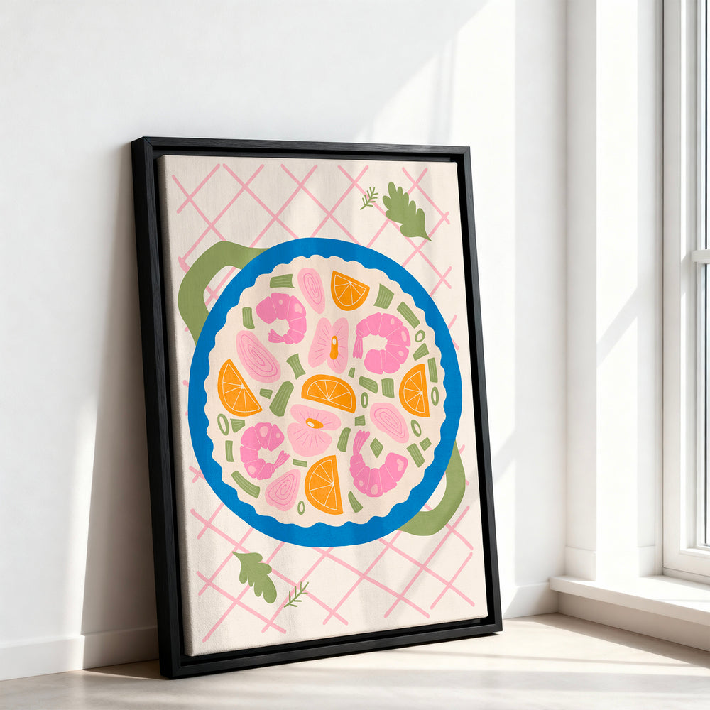 Le tableau accroché en situation dans un intérieur meublé.