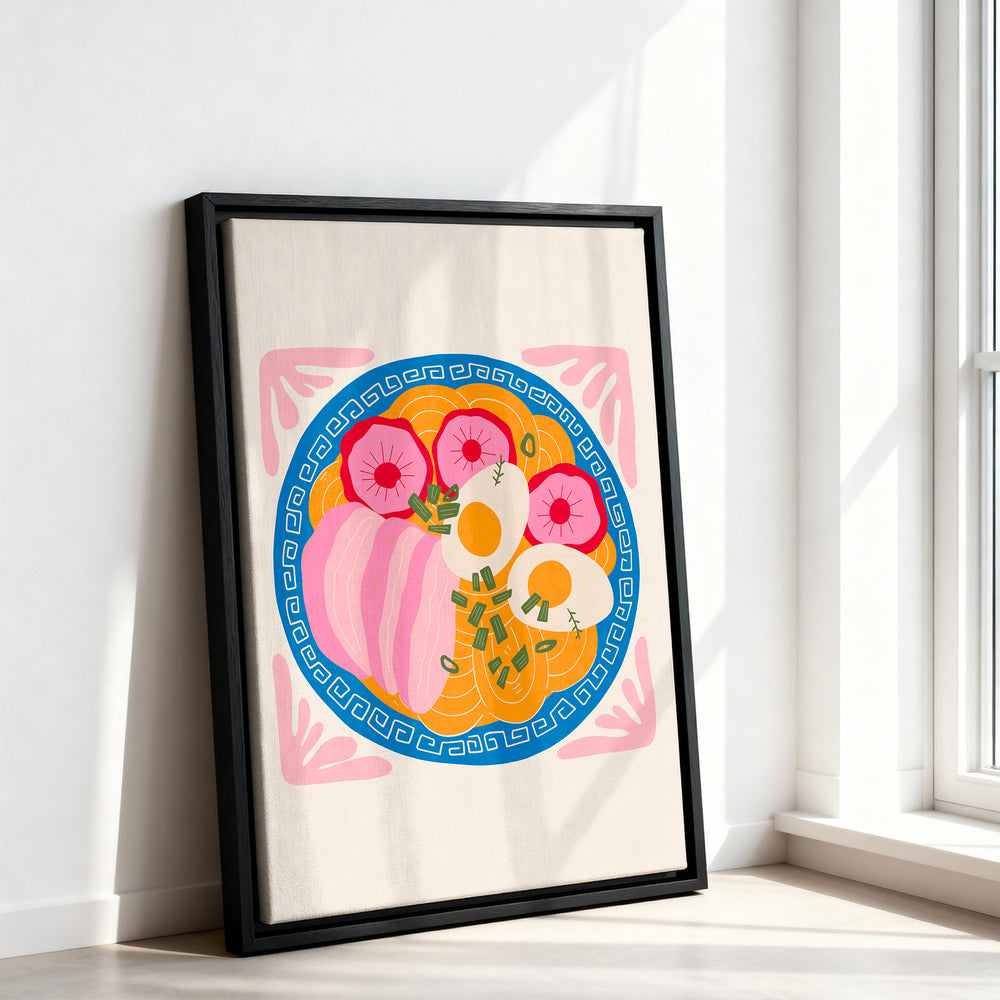 Le tableau accroché en situation dans un intérieur meublé.