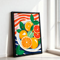 Le tableau accroché en situation dans un intérieur meublé.