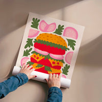 L'impression présentée en poster, sans encadrement, sur un mur neutre.