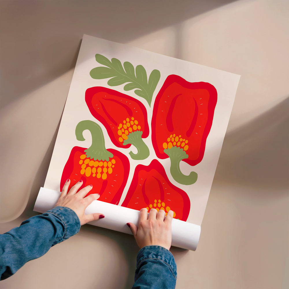 L'impression présentée en poster, sans encadrement, sur un mur neutre.