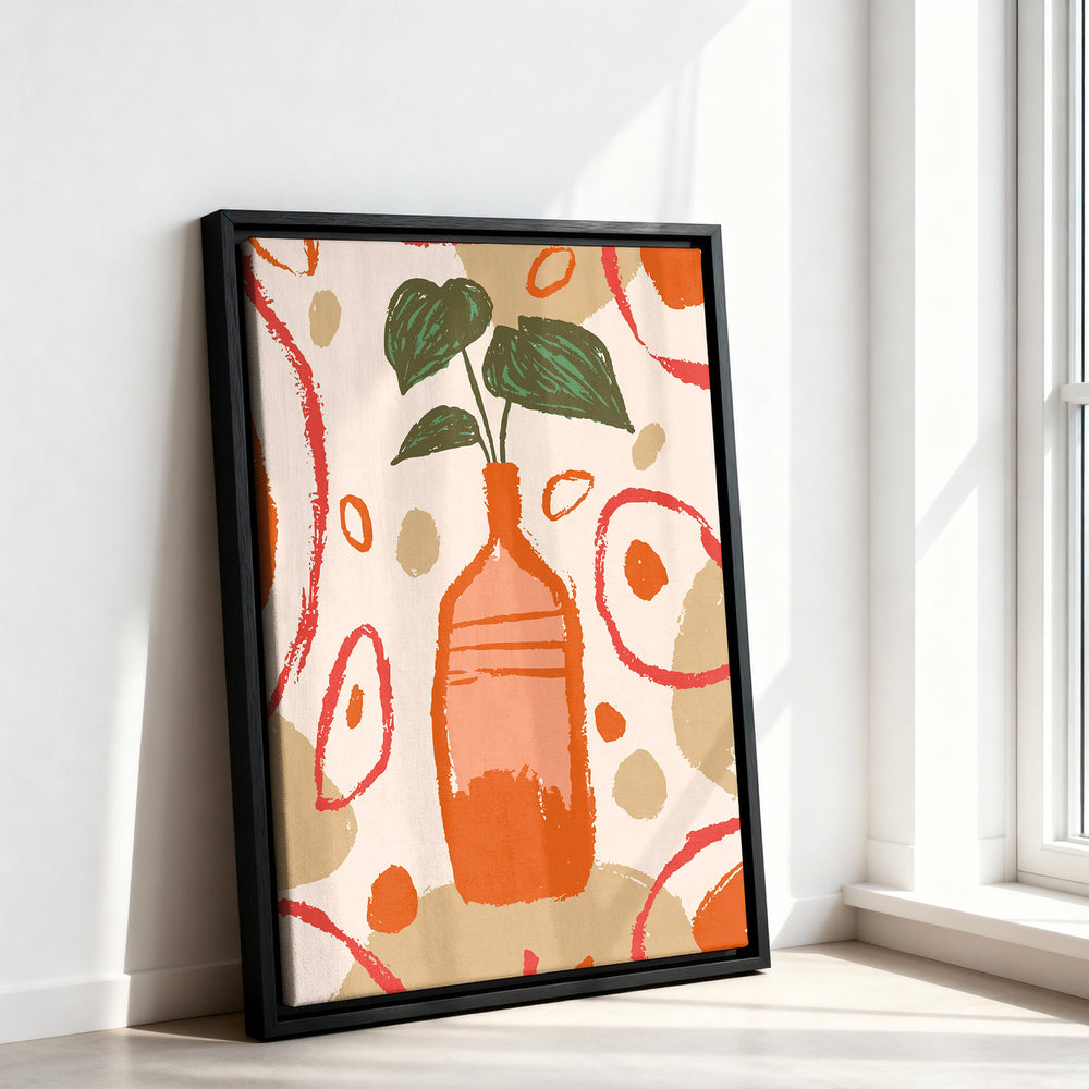 Le tableau accroché en situation dans un intérieur meublé.