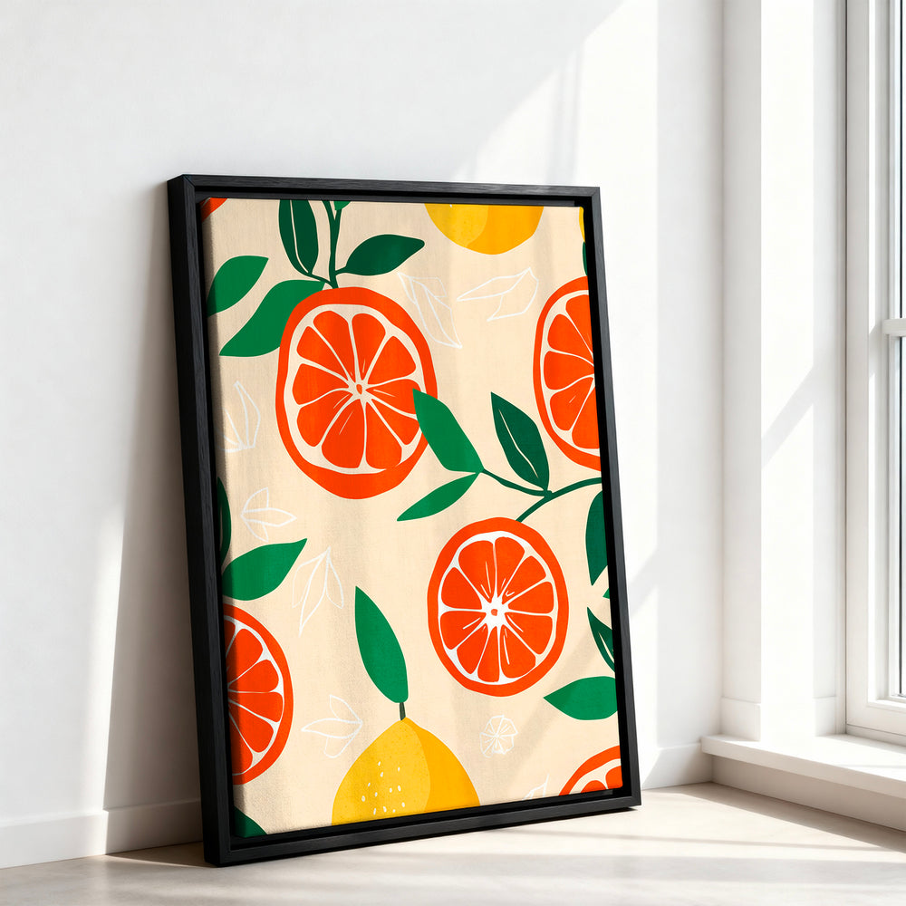 Le tableau accroché en situation dans un intérieur meublé.