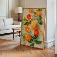 Le tableau accroché en situation dans un intérieur meublé.