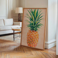 Le tableau accroché en situation dans un intérieur meublé.