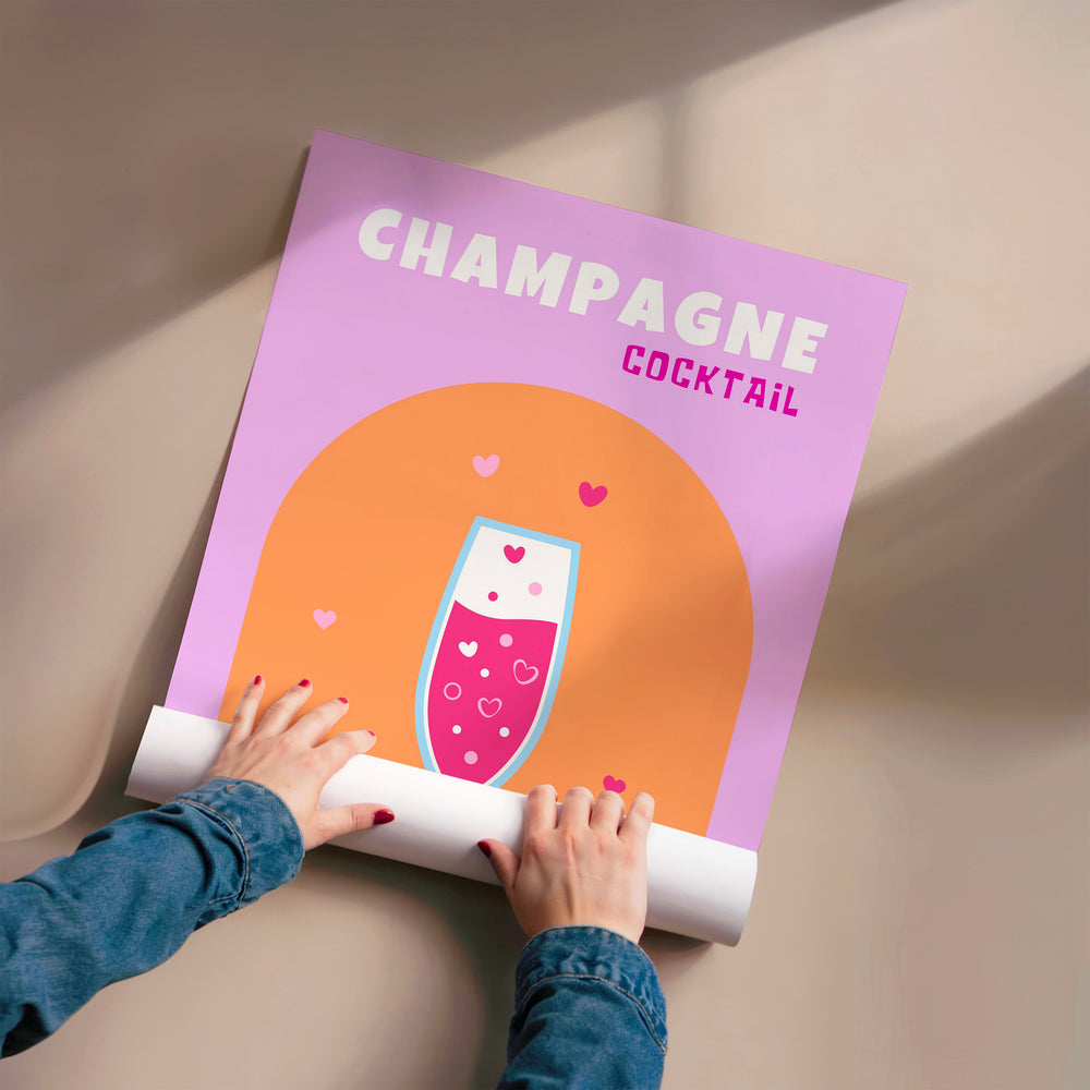 L'impression présentée en poster, sans encadrement, sur un mur neutre.