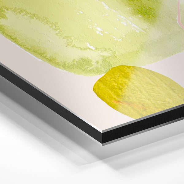 Formes géométriques et jus de citron vert — Aluminium Dibond relief 3D