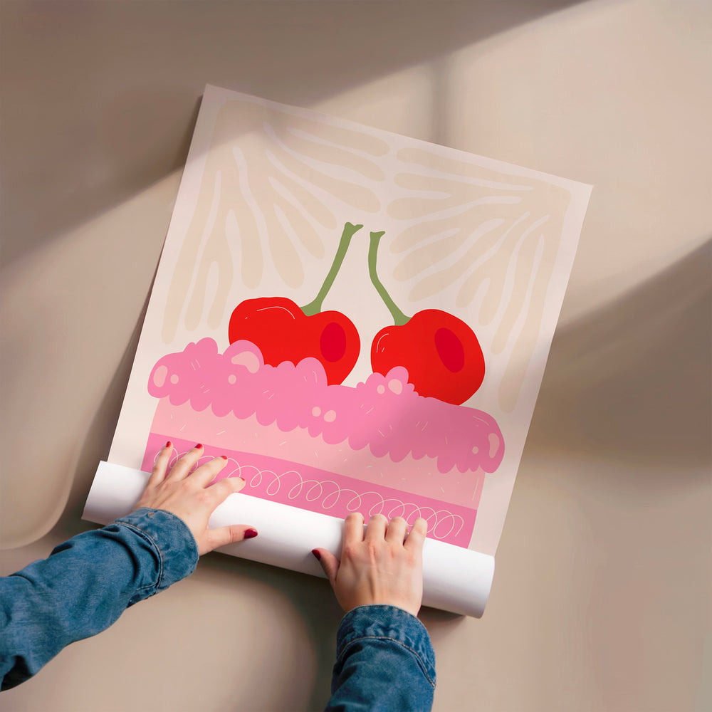 L'impression présentée en poster, sans encadrement, sur un mur neutre.