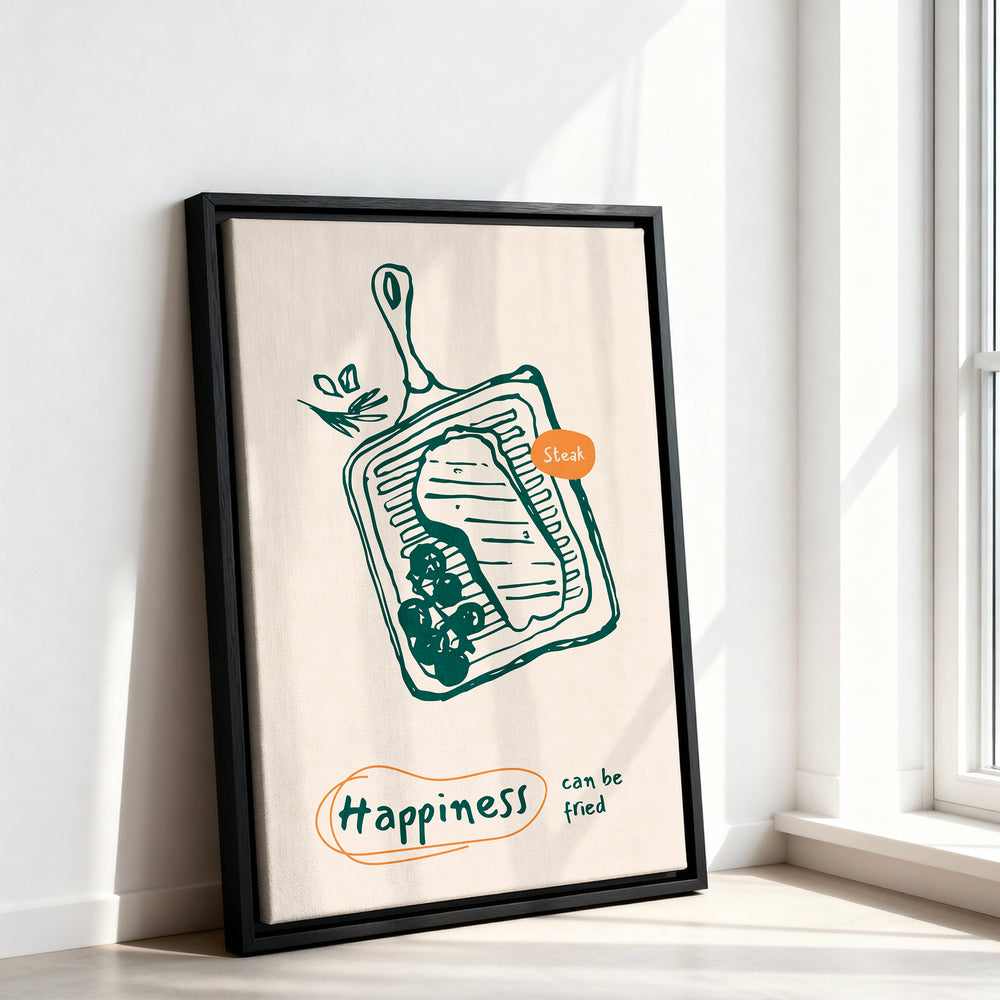 Le tableau accroché en situation dans un intérieur meublé.