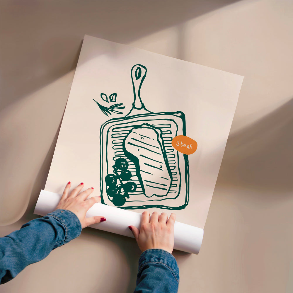 L'impression présentée en poster, sans encadrement, sur un mur neutre.