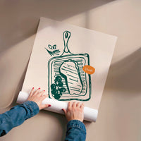 L'impression présentée en poster, sans encadrement, sur un mur neutre.