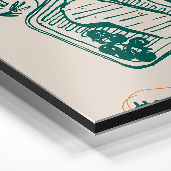 Le bonheur se cuisine - Affiche minimaliste — Aluminium Dibond