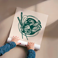 L'impression présentée en poster, sans encadrement, sur un mur neutre.
