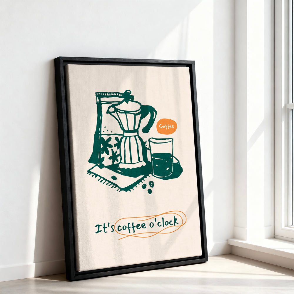 Le tableau accroché en situation dans un intérieur meublé.