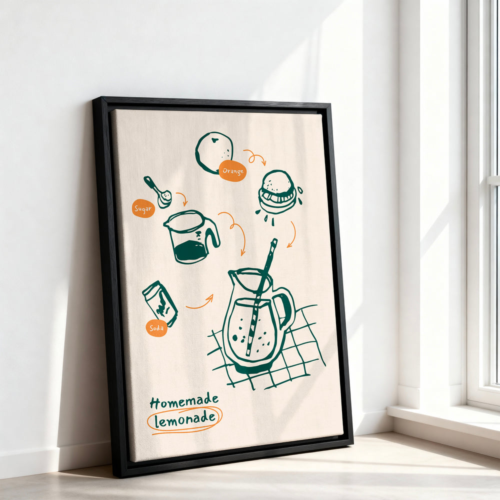 Le tableau accroché en situation dans un intérieur meublé.