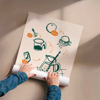L'impression présentée en poster, sans encadrement, sur un mur neutre.