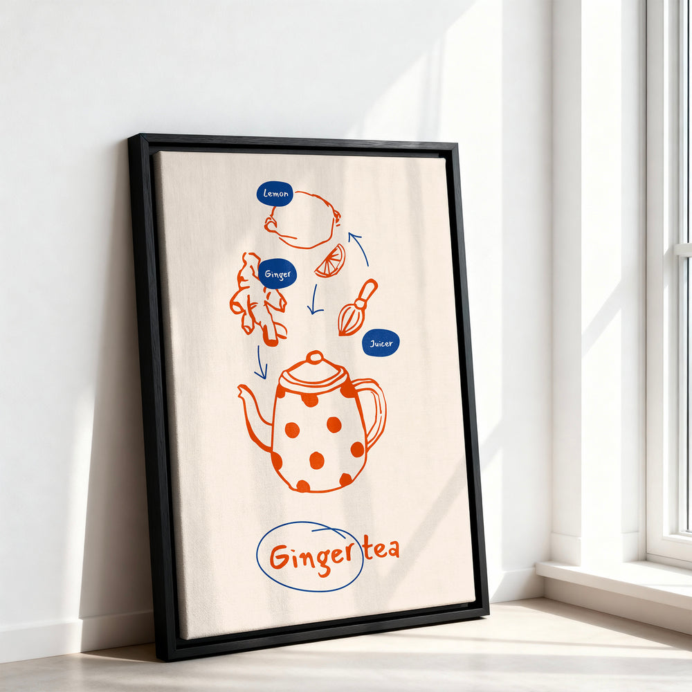 Le tableau accroché en situation dans un intérieur meublé.