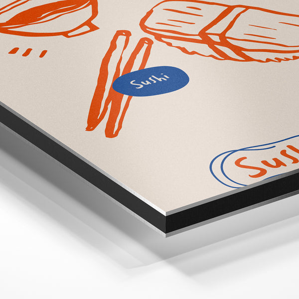 Sushi Addict – affiche épicée et minimaliste — Aluminium Dibond