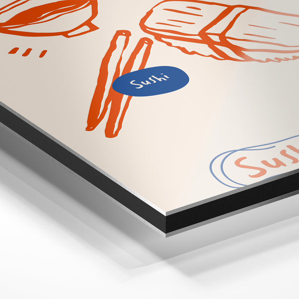 Sushi Addict – affiche épicée et minimaliste — Aluminium Dibond relief 3D
