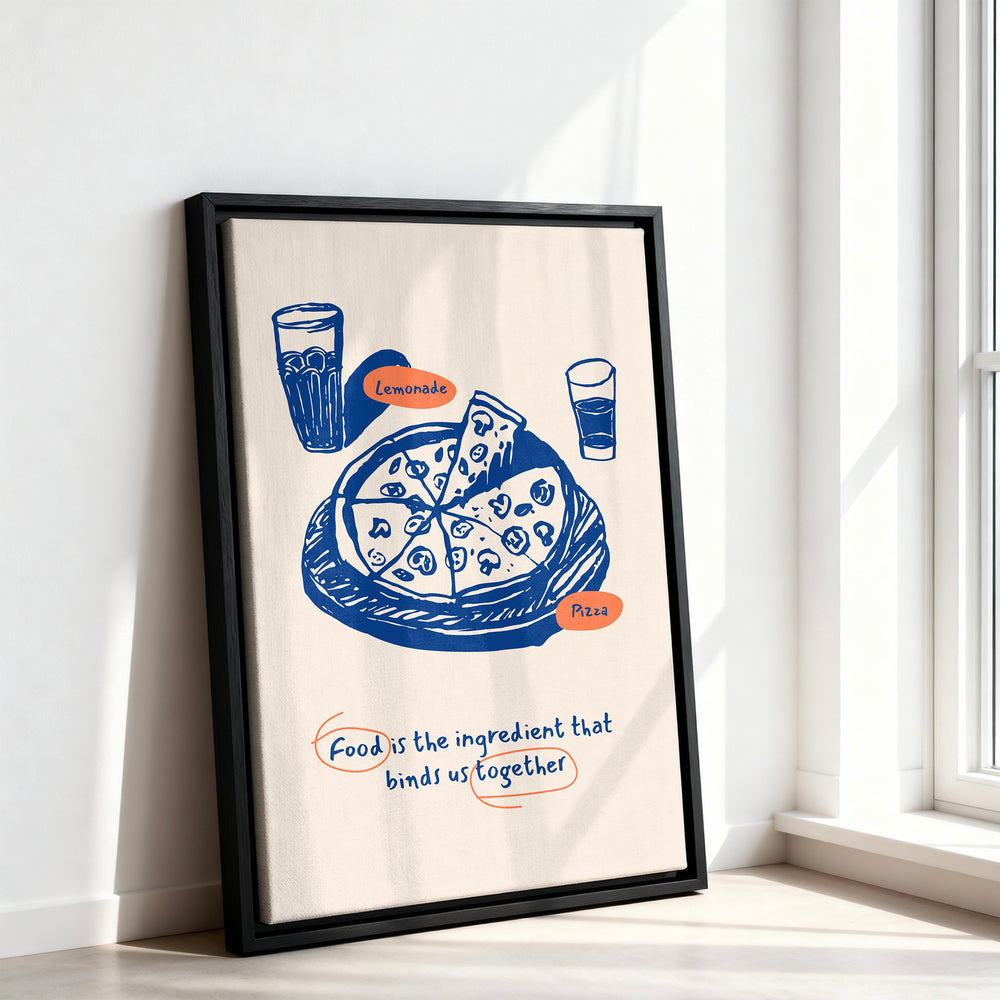 Le tableau accroché en situation dans un intérieur meublé.
