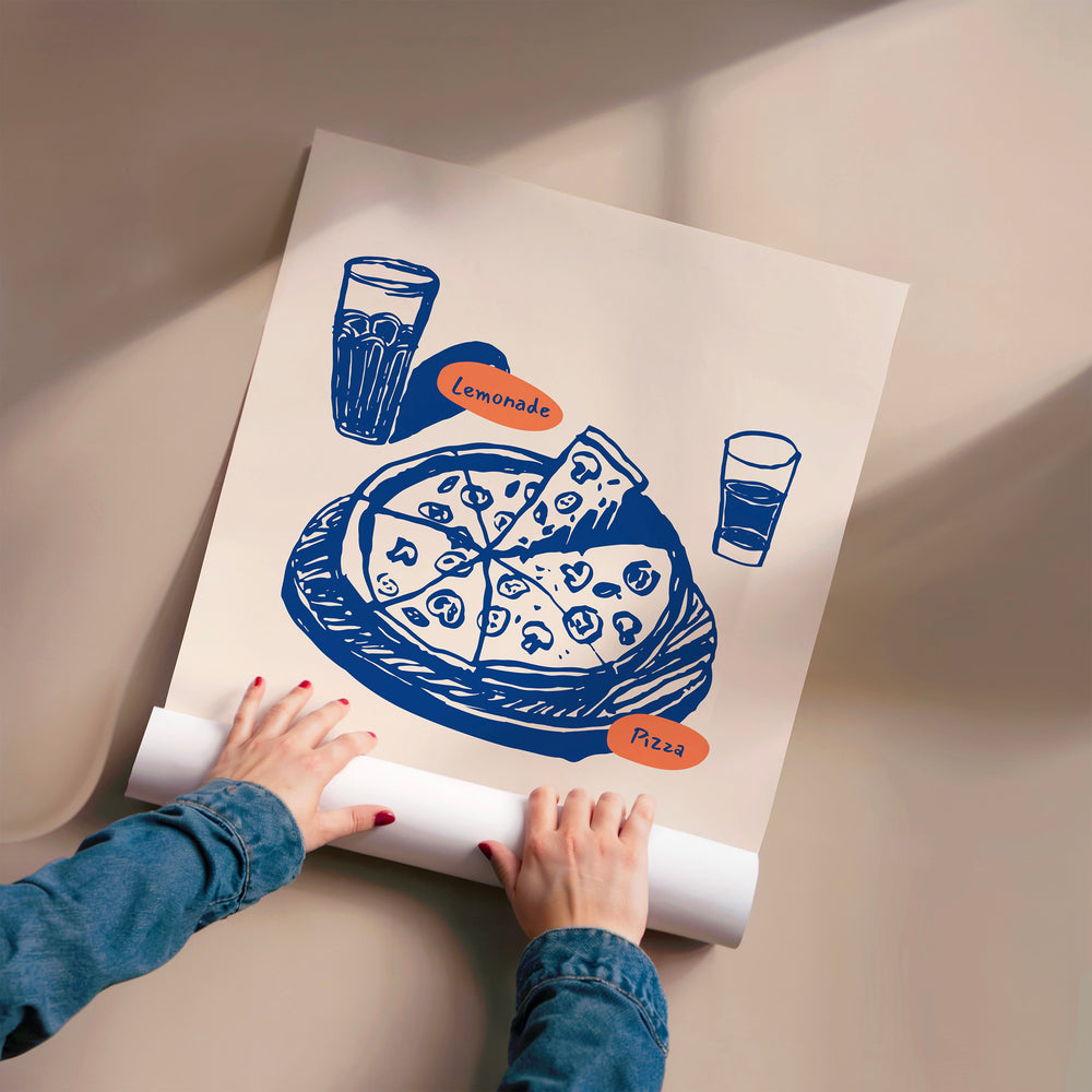 L'impression présentée en poster, sans encadrement, sur un mur neutre.