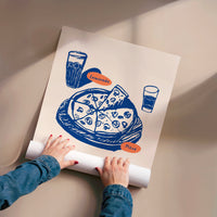 L'impression présentée en poster, sans encadrement, sur un mur neutre.