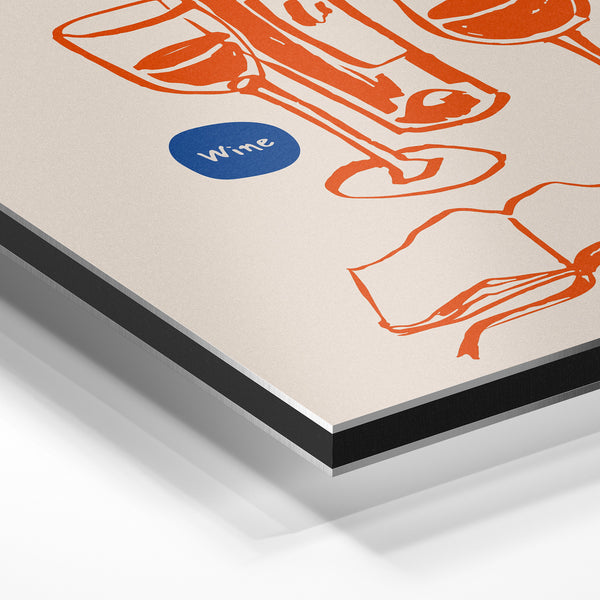 Liquid Therapy - Illustration vin et lecture — Aluminium Dibond