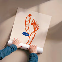 L'impression présentée en poster, sans encadrement, sur un mur neutre.