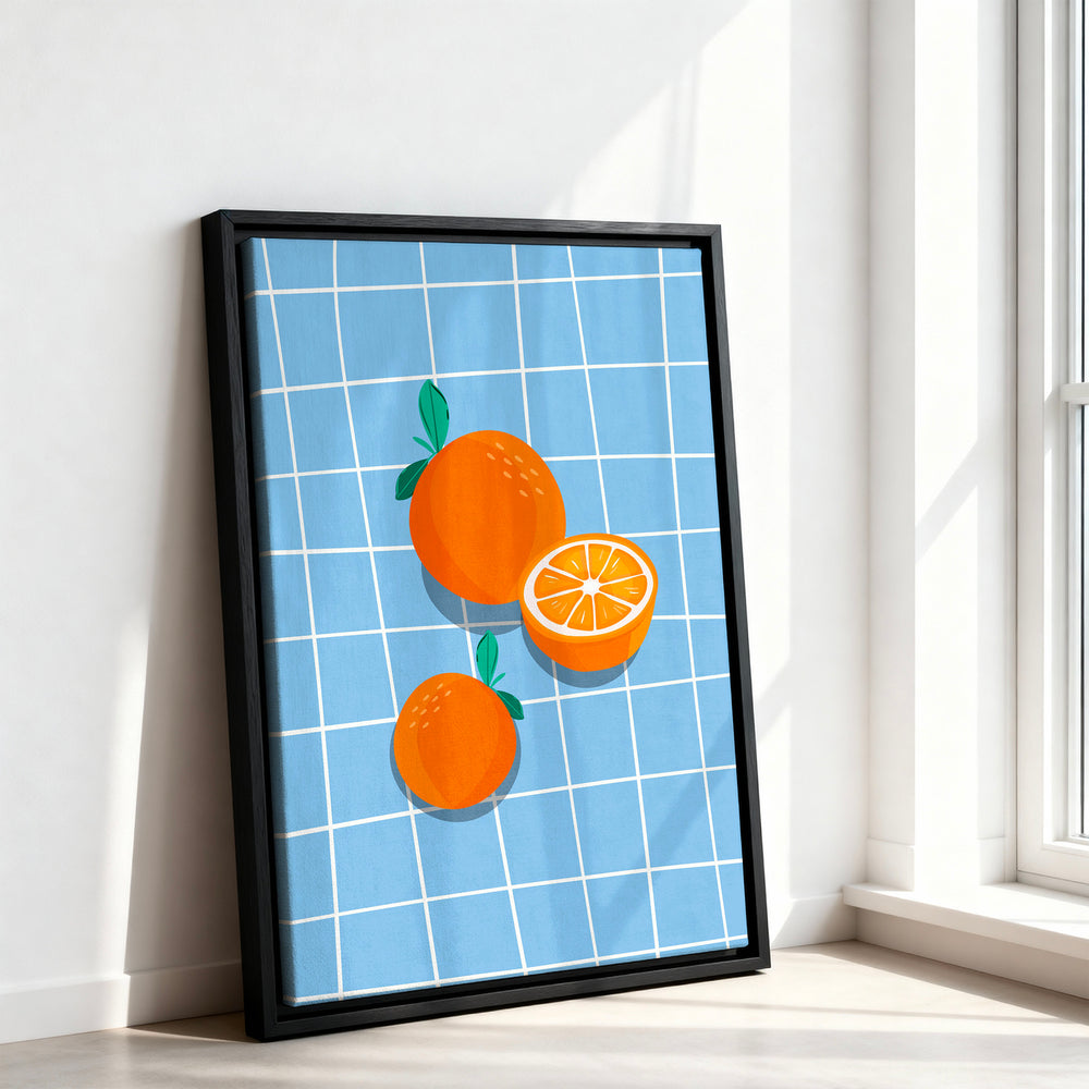 Le tableau accroché en situation dans un intérieur meublé.