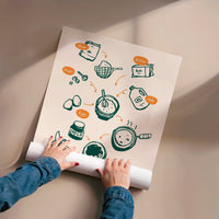 L'impression présentée en poster, sans encadrement, sur un mur neutre.