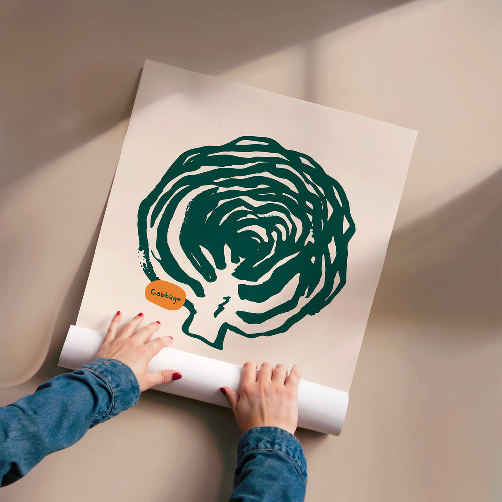 L'impression présentée en poster, sans encadrement, sur un mur neutre.