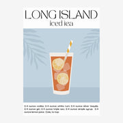 Long Island Iced Tea – Affiche cocktail minimaliste