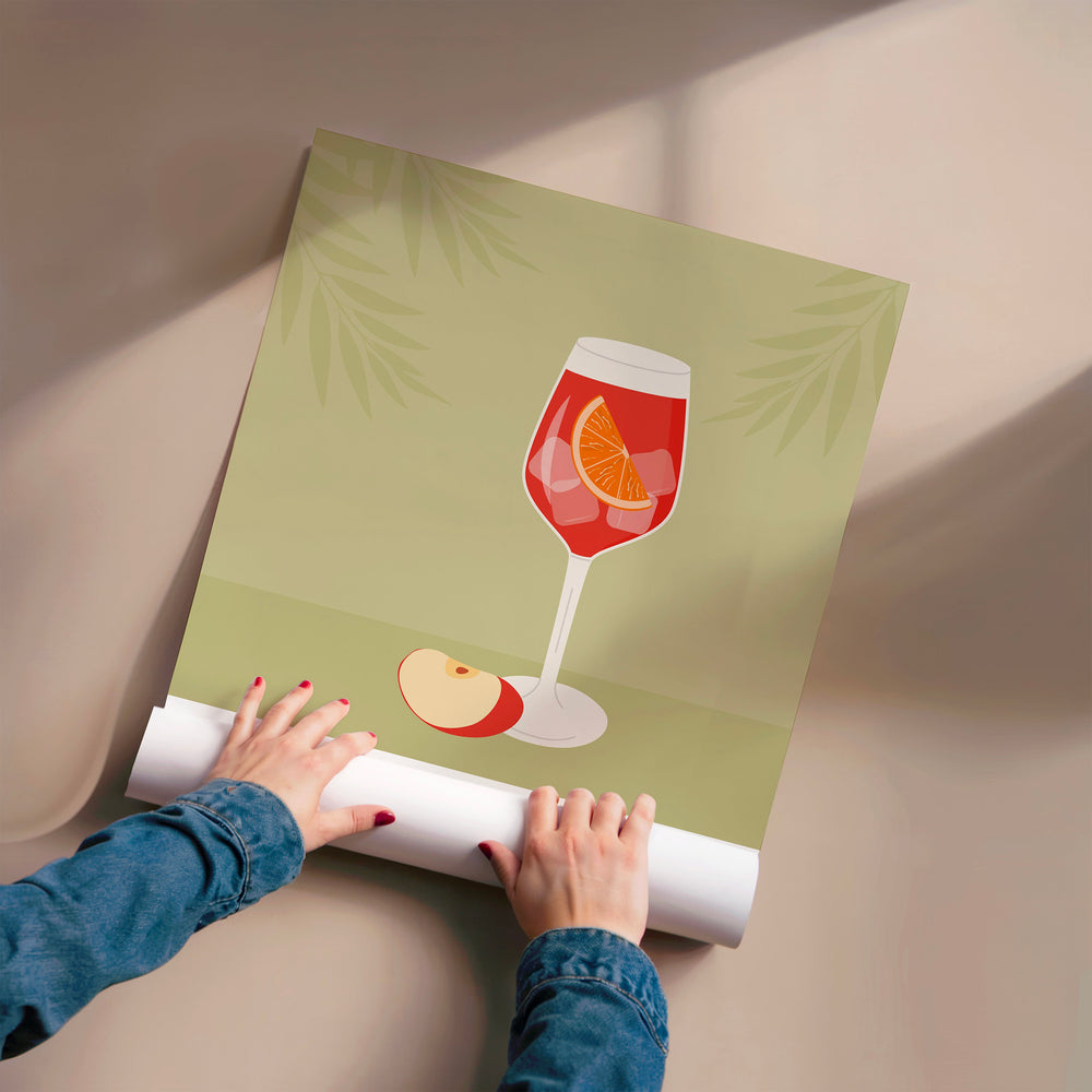 L'impression présentée en poster, sans encadrement, sur un mur neutre.