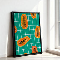 Le tableau accroché en situation dans un intérieur meublé.