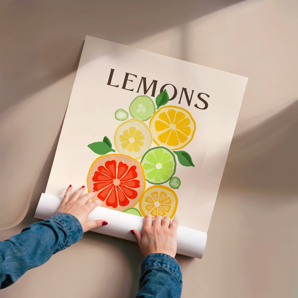 L'impression présentée en poster, sans encadrement, sur un mur neutre.
