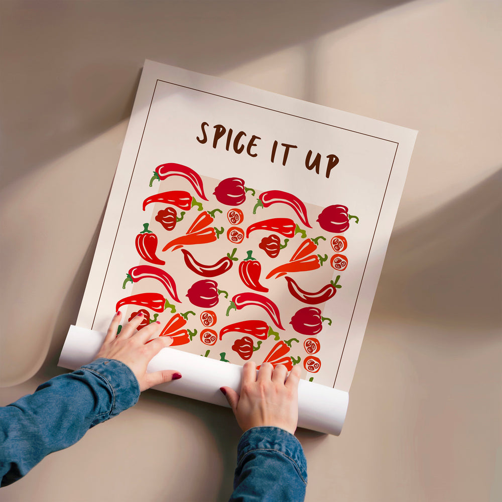 L'impression présentée en poster, sans encadrement, sur un mur neutre.