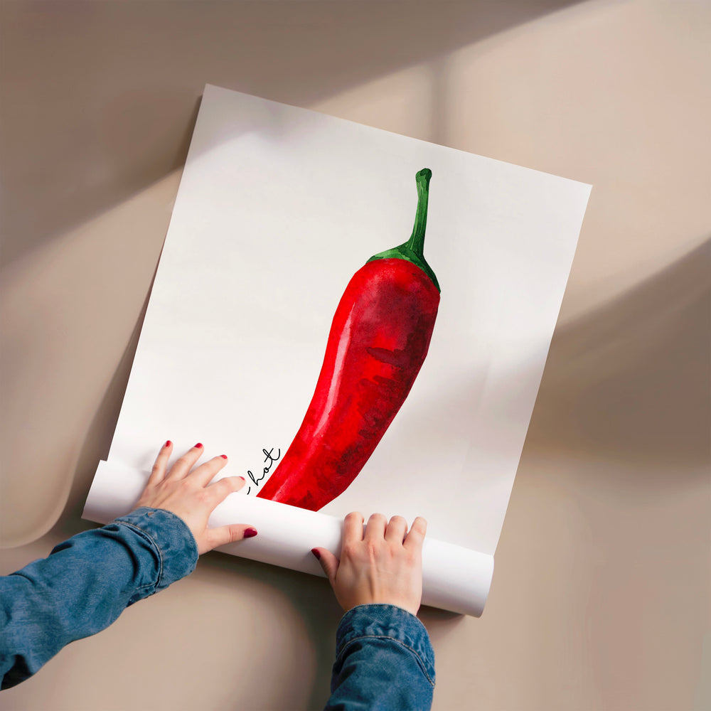 L'impression présentée en poster, sans encadrement, sur un mur neutre.